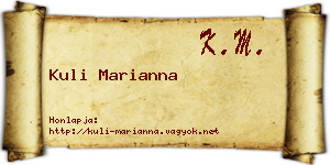 Kuli Marianna névjegykártya